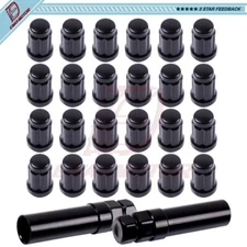 24X 6 Spline Black 12x1.5 Lug Nut + 2 Key For Toyota Tacoma For FJ Cruiser RAV4