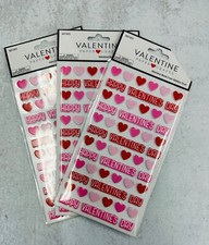 3 pks Pink  Red Foam Hearts Valentine's Day Stickers Planner Papercraft Crafts