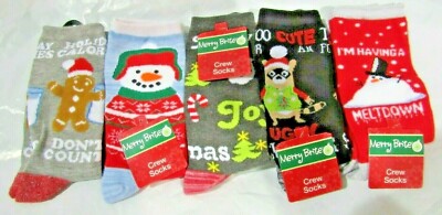 Crew Socks Christmas Stuff on Multicolor by Merry Brite Select Design ...