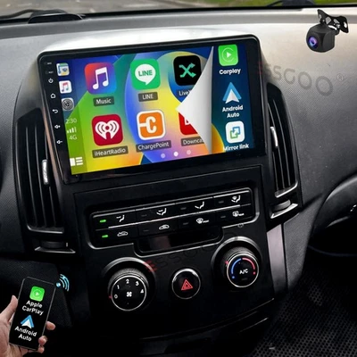 ESSGOO Android 15 For Hyundai I30 2006-2011 Apple CarPlay Car Stereo Radio GPS Navi Cam