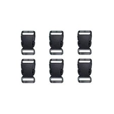 1 Inch, 6 Pack Black Plastic Side Release Buckle for Paracord Bracelets 1" 1"