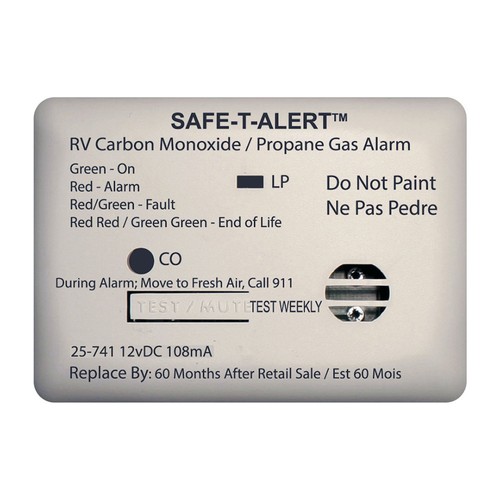Safe-T-Alert 25 Series Dual Carbon Monoxide and Propane Alarm, 12V Hardwire