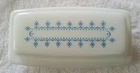 Vintage Pyrex Blue Snowflake Garland Covered Butter Dish