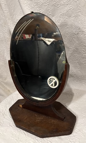 Vintage Early 1900’s Art Deco Travel Table Top Vanity Mirror 18”H x14”W X 7”D