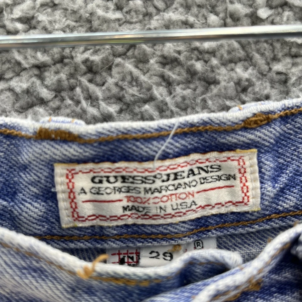 Винтажный 90-х Guess джинсы шорты женщин 29 синий США джинсовой ткани высоты кнопка мухи мама - Изображение 2 из 4