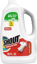 Shout Liquid Stain Remover 60 oz Refill, Triple-Acting for Everyday Stains 0.14 per gallon