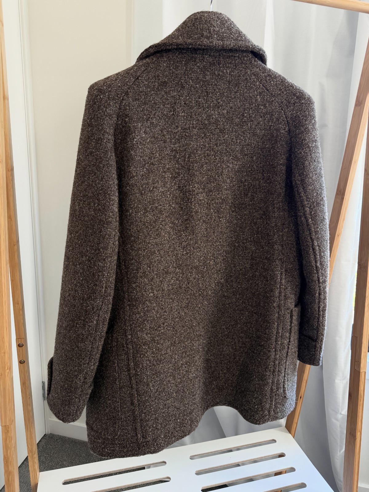 S.E.H Kelly Peacoat Herdwick Tweed Middling Grey Size S 38 Made in England - second product detail image