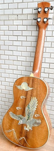 Alulu Solid Acacia Koa Tenor Ukulele, eagle inlaid HU803 - Picture 9 of 14