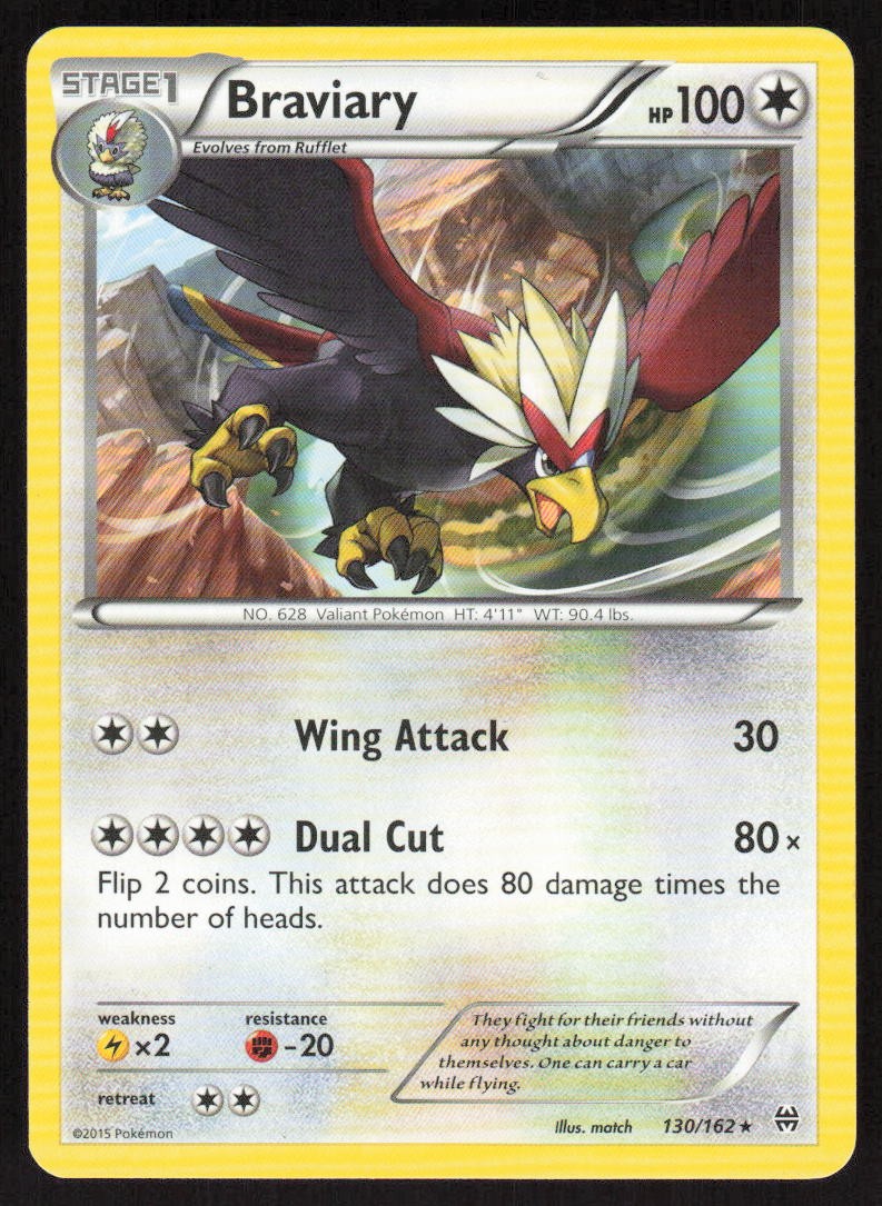Pokemon Braviary Rare 130/162 XY - BREAKthrough LP
