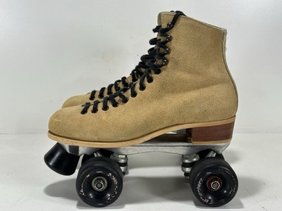 Vtg Riedell 130L Roller Skates Suede Size 8 Sure Grip Super X USA FREE SHIPPING!