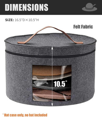 Hat Box, Travel Hat Storage Box Foldable Hat Boxes for Women Storage, Space-s...