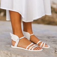 Ancient Greek Sandals White Wing Hermes Sandals Shoes   Women's Size EU 37 US 6