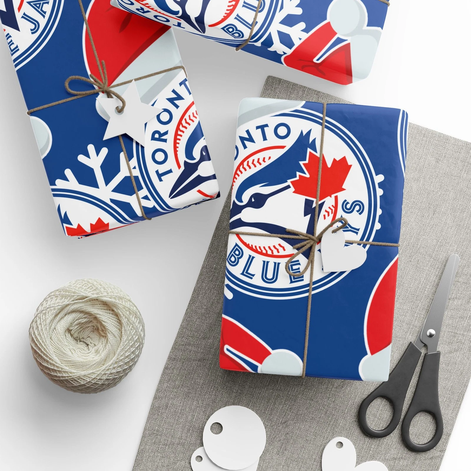 Toronto Blue Jays Gift Wrapping Paper, Baseball Team Holiday