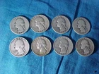 8-US Coins SILVER  WASHINGTON QUARTERS  Various Dates