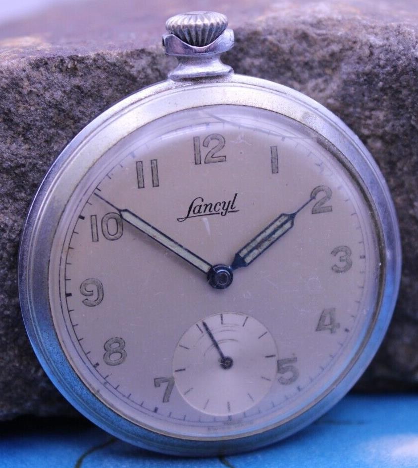 LANCYL SWISS VINTAGE POCKET WATCH CAL. 1761 45mm DIAMETER RUNS