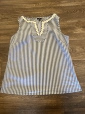 Talbots Petites Women s Blue/White Striped Ru...