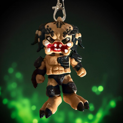 Predator 3D gedruckter Schlüsselanhänger/Taschenkette 6,5 cm | PLA Kunststoff | Film Sammlerstück