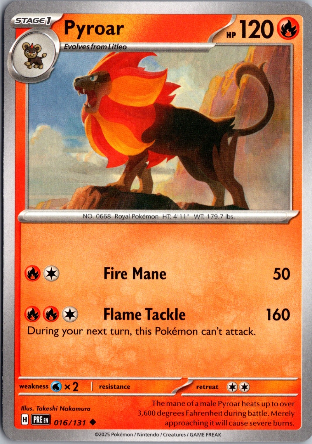 Pyroar Uncommon SV: Prismatic Evolutions 016/131 NM