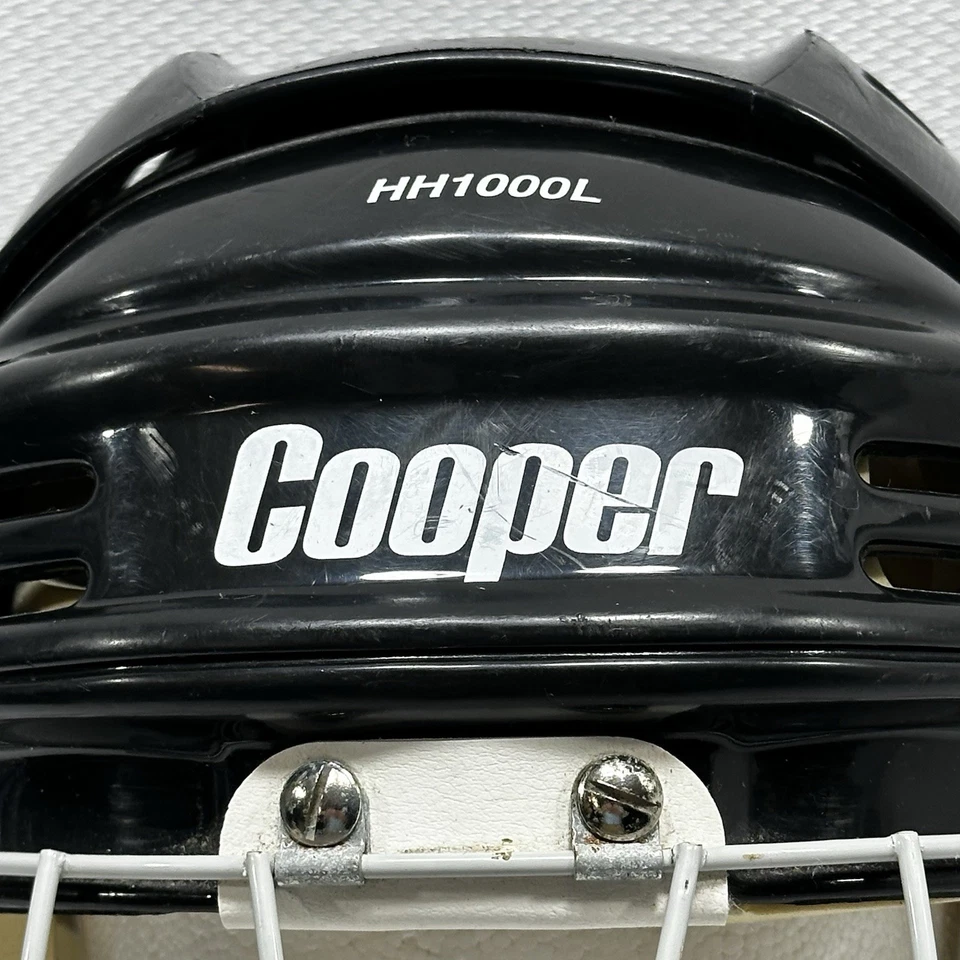 VTG 90’s Cooper HH1000L & FM309L Cage Hockey Helmet Black Size 7 1/8-7 5/8 Read - Image 2 of 4