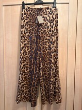 Sequin Leopard Print Wide Leg Trousers from River Island Size 10