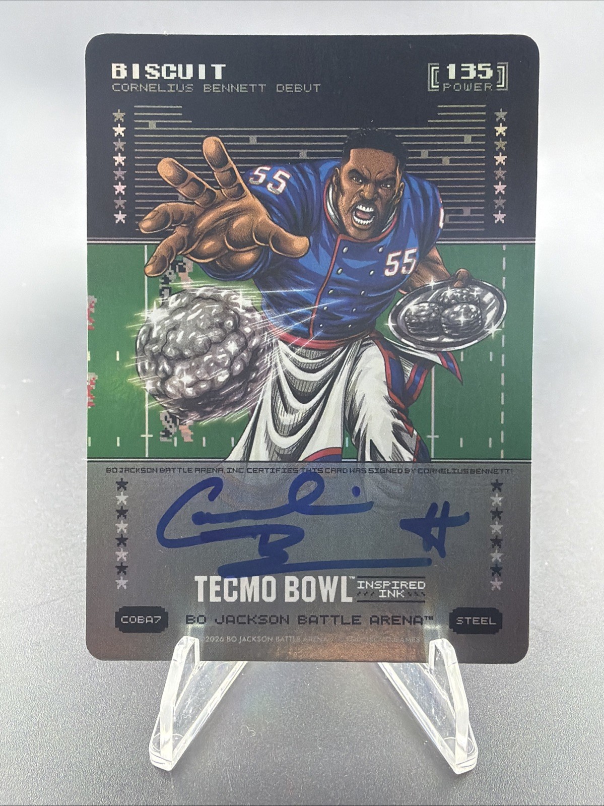 2026 Bo Jackson Tecmo Cornelius Bennett Inkspired Ink Battlefoil Auto