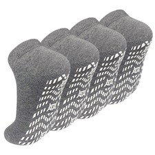 Non Slip Socks with Grip Mens Grippy Non Skid Ankle Socks Hospital 4 Pairs