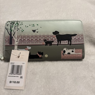 Radley London Weekend Walkies Grey Leather Large Zip Matinee Wallet S2662056RARE