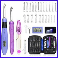 Counting Crochet Hook Set Digital, Crochet Kit with 22 Different Size Interch...