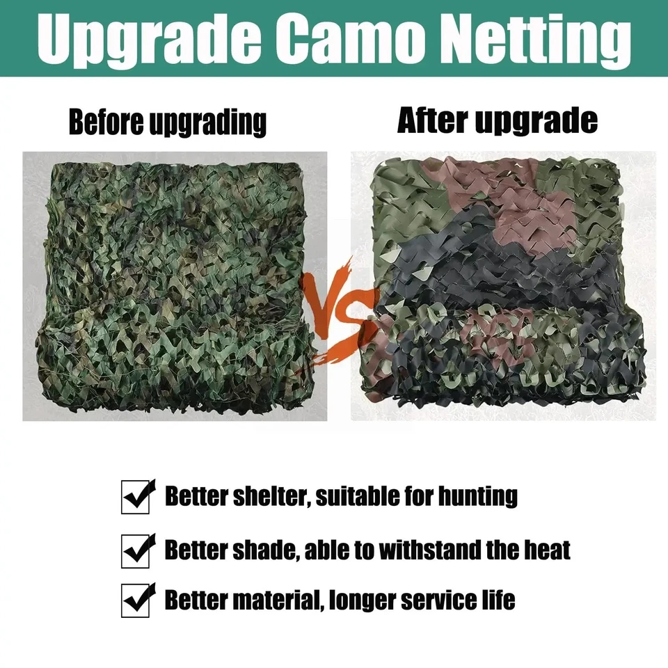 Camouflage Netting Bulk Roll Hunting Camping Shade Net Car Cover Party Decor - Image 4 of 4