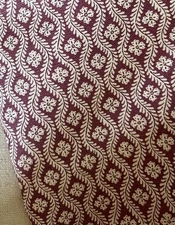 2X Vintage French Vining Floral Cotton Fabric Remnant #2~Dk Lavender~Pierre Deux