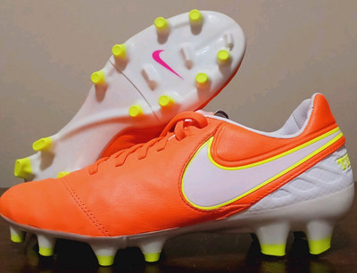 Nike Tiempo Legacy II FG Soccer Orange-Tart-White-Volt 819255-817 Women's Sz 7.5