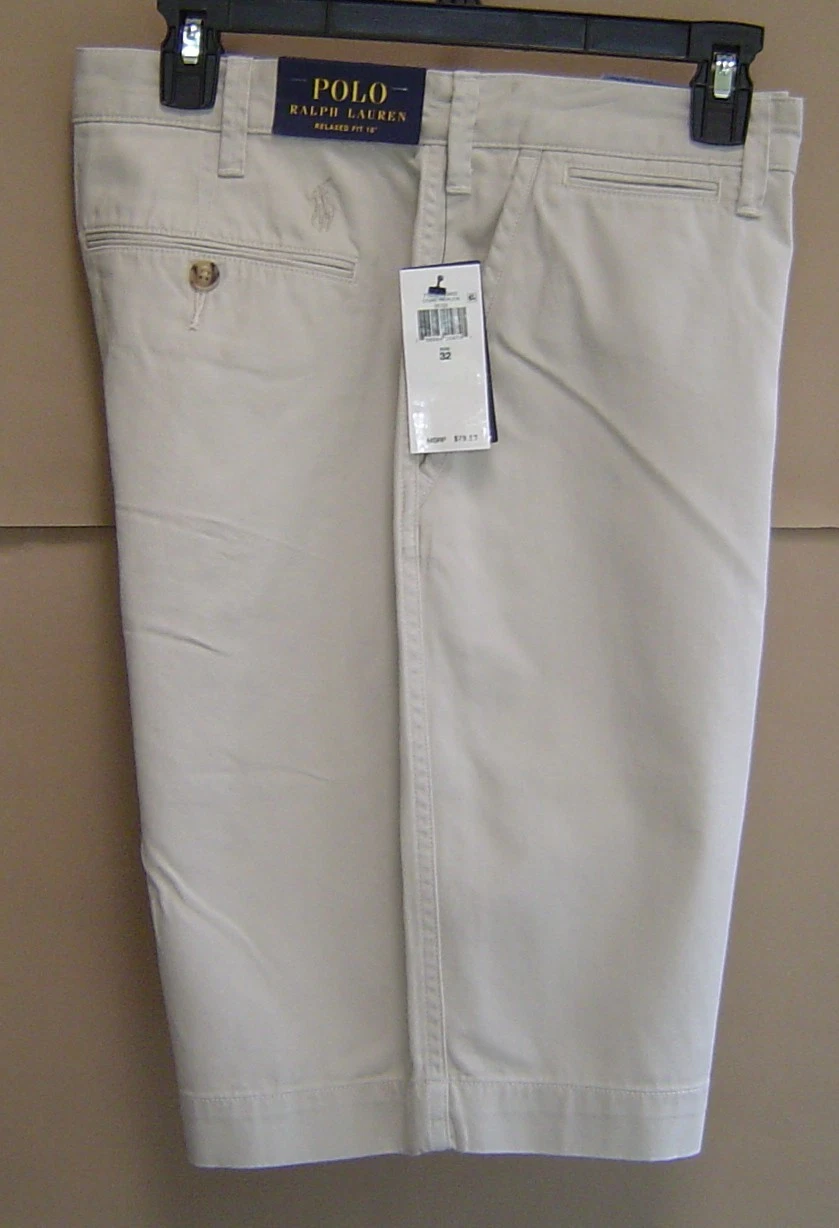 NWT$80 POLO RALPH LAUREN 32 RELAXED FIT 10" COTTON TWILL Core Replen Short BEIGE