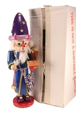 Vtg Steinbach 18" Nutcracker S610 Merlin the Magician Wizard Carved Wood w/ Box