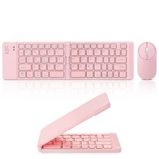 Mini Rechargeable Foldable Bluetooth Keyboard and Mouse Combo, Portable Sync...