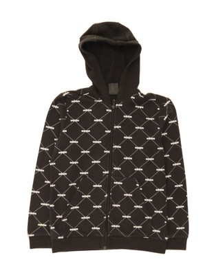 Adidas Jungen Grafik Reißverschluss Hoodie Pullover 11-12 Jahre schwarz kariert NF07