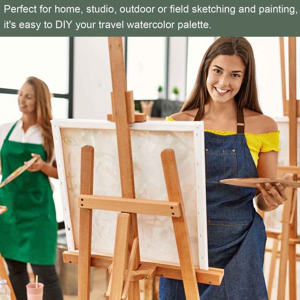 Paleta de acuarela vacía con estuche de pintura de 52 piezas medias sartenes (colorido, 52 pozos) Foto 4 de 4