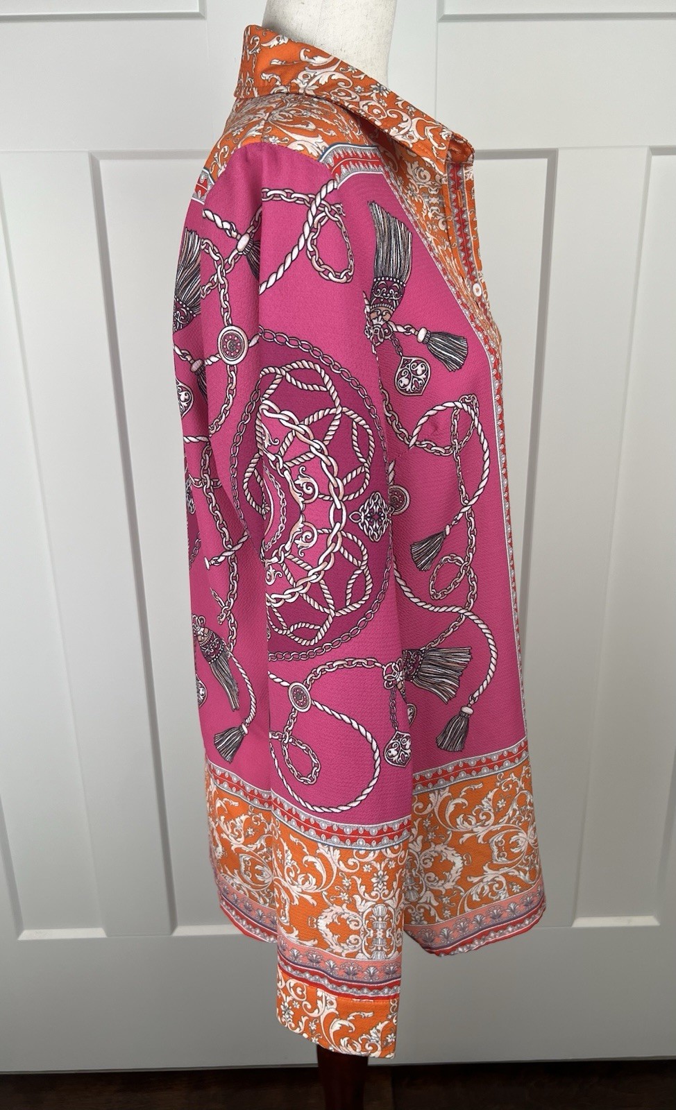 Umgee Small Equestrian Print Button Down Blouse P… - image 5