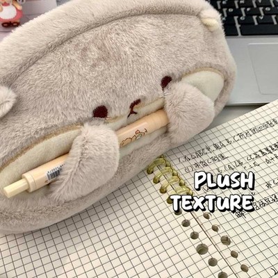 Multi-function Plush Pen Bag Otter Penguin Large Capacity Pencil Case Stationery