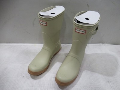 Hunter Women's Original Short Back Waterproof Rain Boots Sz 10 Gravel / Biscuit