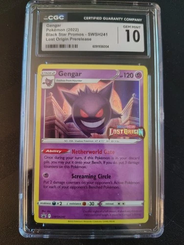 Pokemon Gengar Lost Origin Prerelease SWSH241 CGC 10 Gem Mint