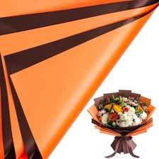 20 Sheets Flower Wrapping Paper - Waterproof Reversible Floral Bouquet Paper - O