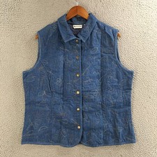 Breckenridge Vest Women XL Quilted Embroidere...
