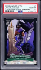 2025 Donruss Optic Downtown Lamar Jackson Black Pandora Prizm /25 PSA 10 POP1 💎