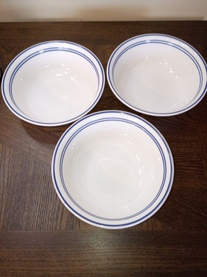 Corelle Classic Cafe Blue Dishes Soup, Cereal Or Salad Bowls Set Of 3