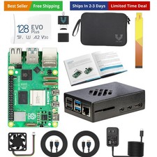 Raspberry Pi 5 Starter Kit MAX   Official 8GB RAM Pi 5 Board, 128GB Preloaded...