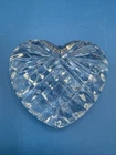 Waterford Clear Cut Crystal Heart Shaped Hand Cooler Paperweight Vintage