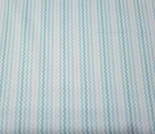 Sorbets BTY Quilting Treasures Tonal Aqua Blue Wavy Stripe on White
