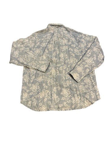 Tommy Bahama Long Sleeve Linen Button Down Blue White Floral Size Large Beach - Picture 4 of 9