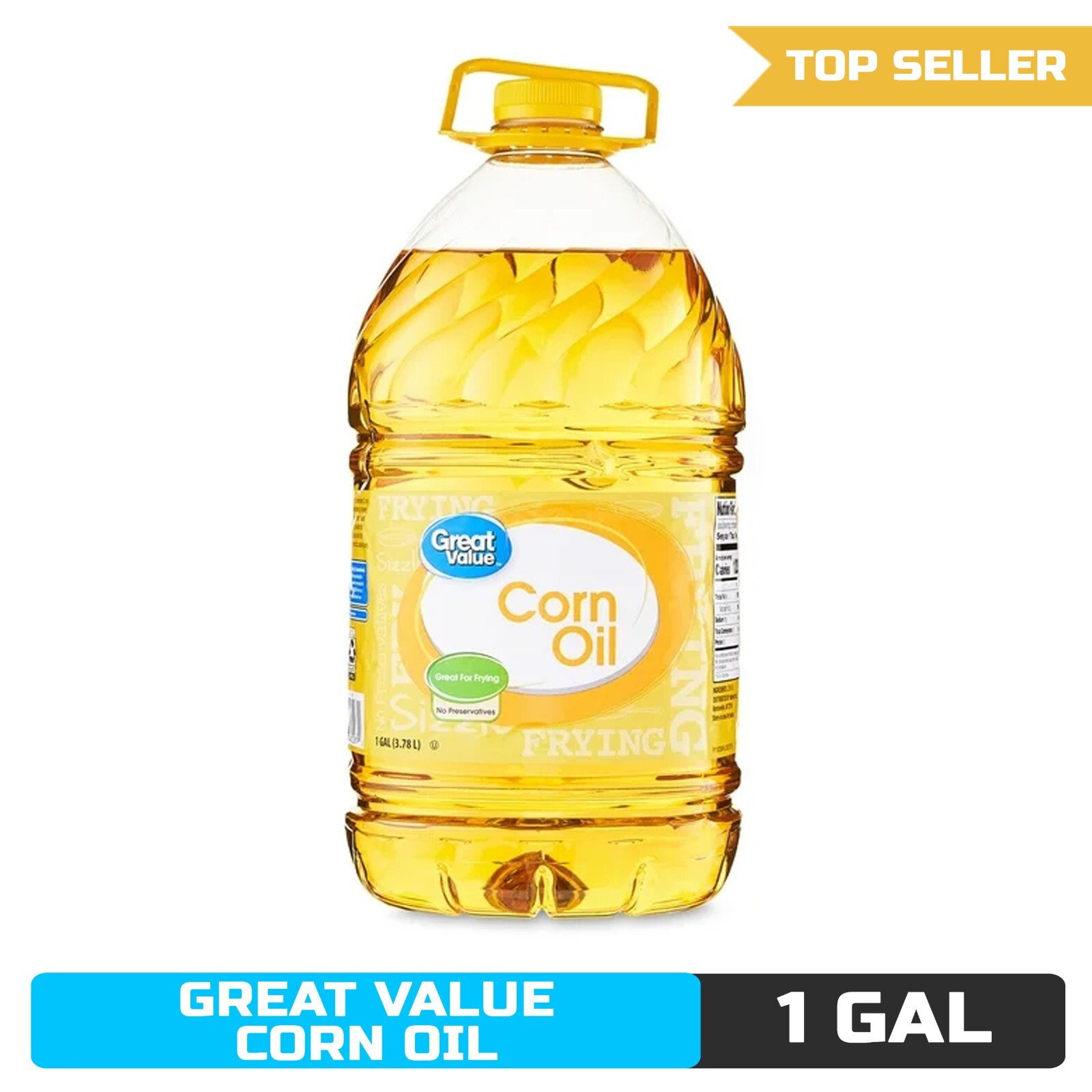 Great Value Pure Corn Oil, 1 Gallon - Perfect for Frying