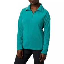 Columbia Women's Glacial IV Half Zip Fleece Teal Blue Cozy Comfort Stretch Sz M
